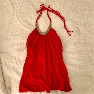 White House black market red halter top